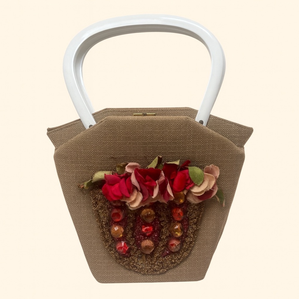 1960s Jolle Original Floral Beaded Handbag